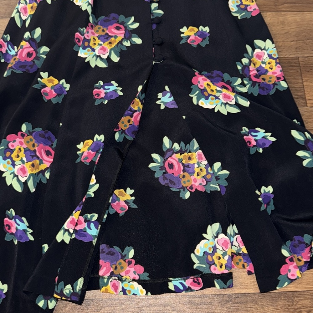 Betsey Johnson For Lew Magram Vintage Dress Size Small 90s Does 40s Puff Sleeve - Picture 13 of 16